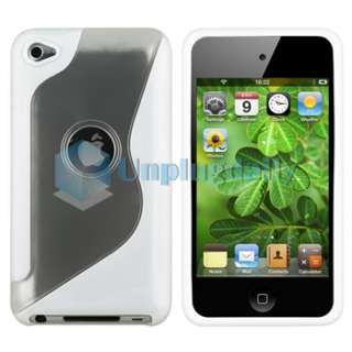 WHITE TPU GEL SOFT HARD CASE FOR IPOD TOUCH 4TH 4 G GEN  