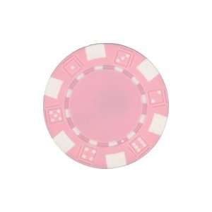 25 Clay Composite Dice Striped 11.5 gram Poker Chips, Pink  