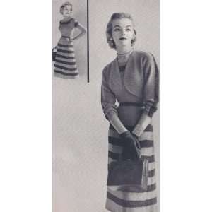Vintage Knitting PATTERN to make   Knitted Dress Bolero 1950s. NOT a 