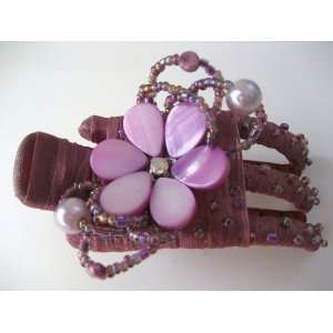  Magenta Purple Daisy Flower Seashell Hair Barrette Clip Jewelry