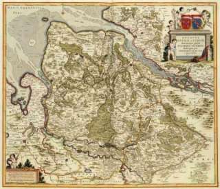 1688 map diocese Bremen German Empire Sweden antique  