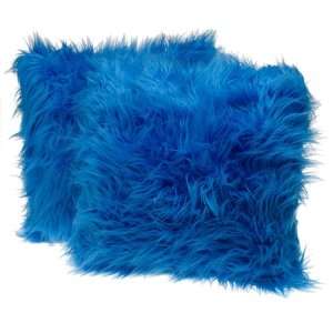 Arlee Flokati 18 Inch Decorative Pillow 2 Pack, Blue 