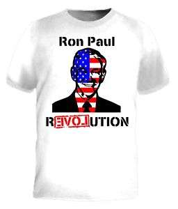 Ron Paul Revolution 2012 USA Flag President Tee T Shirt  