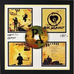  Rise Against Punk Band Autographed 15x15 Custom Matted CD 