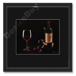 16x16 Michael Godard,Butterfly Wine Mat Black FRAMED  