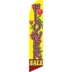 12ft x 2.5ft Flower Sale Feather Banner Flag Set   INCLUDES 15FT POLE 