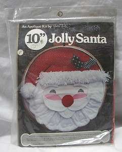Vintage Yours Truly Jolly Santa Applique Kit 10 No. 2527 Christmas 