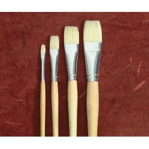  School Smart Long Handled White Bristle Brush   1/4 