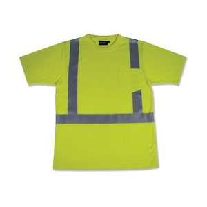 ERB Class 2 ANSI Hi Visibility Short Sleeve T Shirt Lime Green  2XL 