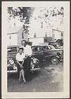   Photo Pretty Girl & Dog & 1947 Oldsmobile Olds w/ Fender Skirts 724620