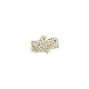 ZALES Diamond Multi Row Bypass Ring in Sterling Silver with 14K Gold 