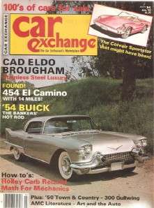 July 1982 Car Exchange Corvair Sportster 454 El Camino Buick In 1954 