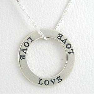   Affirmation Band Pendant in Sterling Silver on a 16 Box Chain, #8497