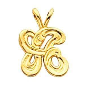  8612 14Ky Gold A Small Initial Pendant Jewelry
