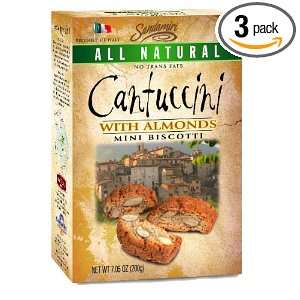 Sandamiri Cantuccini Mini Biscotti with Almond, 7.05 Ounce Boxes (Pack 