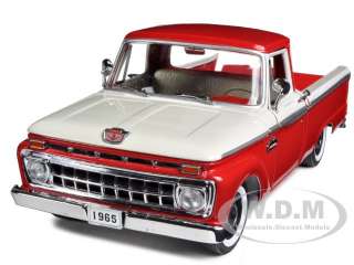 1965 FORD F100 PICK UP CUSTOM CAB RED/WHITE 1/18 BY SUNSTAR 1281 