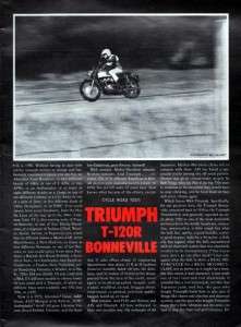 1972 Triumph Bonneville T 120 R Motorcycle Original Road Test  