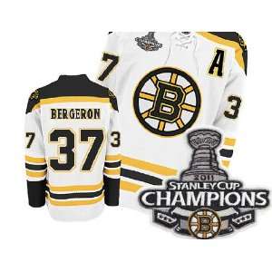  Champions Patch Boston Bruins #37 Patrice Bergeron White 