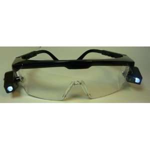  Wraparound Clear Safety Glasses w/ Super Bright Adjustable 