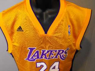   #24 Los Angeles LAKERS Mens SMALL S ADIDAS YELLOW Jersey 11ZV  