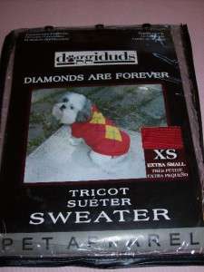 Pet Sweater Winter Clothing dog cat red XS 7   9 NEW  
