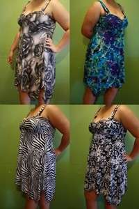 Ladies Plus Size Asymmetrical Printed Summer Dress NWOT  