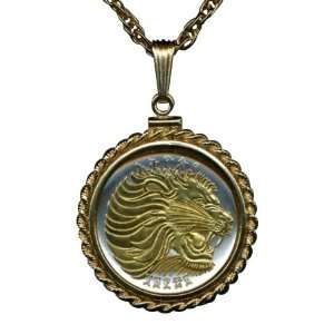 toned 24k Gold on Sterling Silver World Coin Necklaces in Gold Filled 