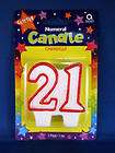 Numeral Birthday Candle #21 (TWENTY ONE) Glitter