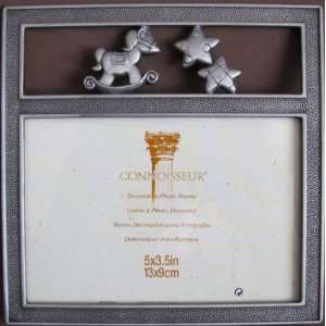  DECORATIVE PHOTO FRAME 5 x 3.5 METAL (Pewter Tone) Picture FRAME w 