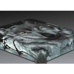  Acrylic Mink Wolf Face Blanket