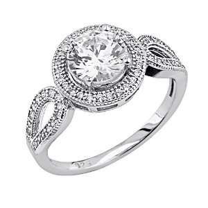  .925 Sterling Silver Round cut CZ Cubic Ziconia Solitaire 