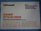 USED 2007 Kawasaki Owner Manual Owner Service Manual KFX450R KFX 450R 