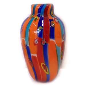   Murano Art Glass Vase Stripe Art with millefiori A28
