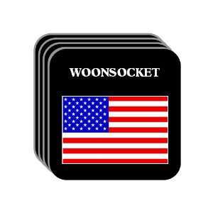  US Flag   Woonsocket, Rhode Island (RI) Set of 4 Mini 