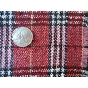 56 Inch Wide Wool Medium Weight Red Plaid Pants Jackets Skirts Drapery 