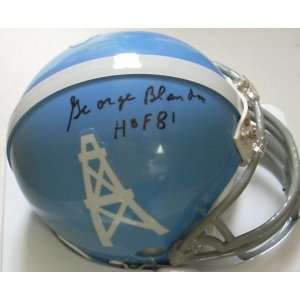  Signed George Blanda Mini Helmet   TB HOF81   Autographed 