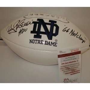 Signed Rocky Bleier Football   Notre Dame 66 Champs JSA   Autographed 