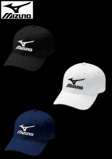 New 2012 Mizuno Golf Tour Fitted One Size Hat Cap White / Black / Navy 