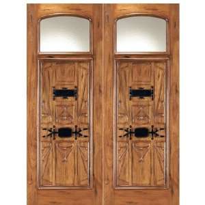   x80 (6 0x6 8) Double Entry Doors Solid Mahogany with Forged Iron
