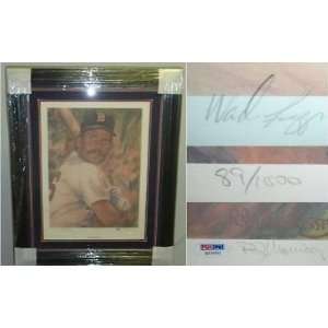 Wade Boggs Framed Signed 18x24 Red Sox Print PSA COA   Autographed MLB 