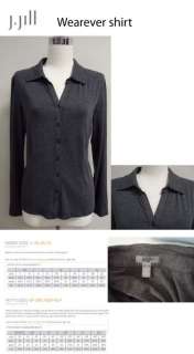 Jill Long Sleeve Charcoal Button Up Shirt Size XLP  