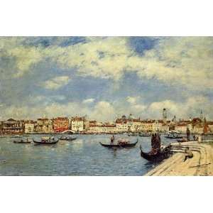   Inch, painting name Venice View from San Giorgio, By Boudin Eugène