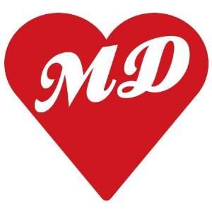  Maryland Abbreviation MD Heart   Decal / Sticker Sports 