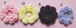 20ps 2Crochet Spring Flower Applique/19 Colors U PICK  