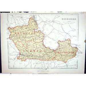   Map England 1886 Berkshire Newbury Abingdon Wokingham