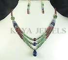 299 CTS XCLUSIVE NATURAL BLUE SAPPHIRE NECKLACE 6MM 7MM  