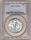 1943 S WALKING LIBERTY HALF DOLLAR   PCGS MS64+  