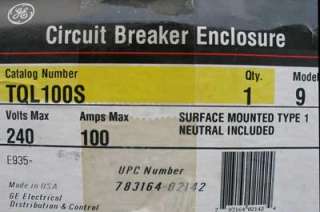 New GE TQL100S 100 Amp 240V Circuit Breaker Enclosure  