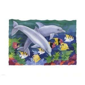   BRE1267 Dolphin Duo   Poster by Paul Brent 15x11.5