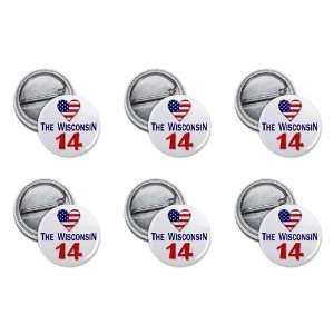  SUPPORT the WISCONSIN 14 Politics 6 Pack of 1 Mini Pinback 